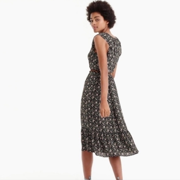 J. Crew Mercantile Superbloom Floral Print Midi Dress Sleeveless + Pockets MD - Picture 3 of 12